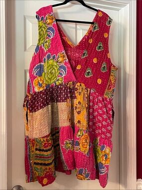 Boho Floral Kantha Dress